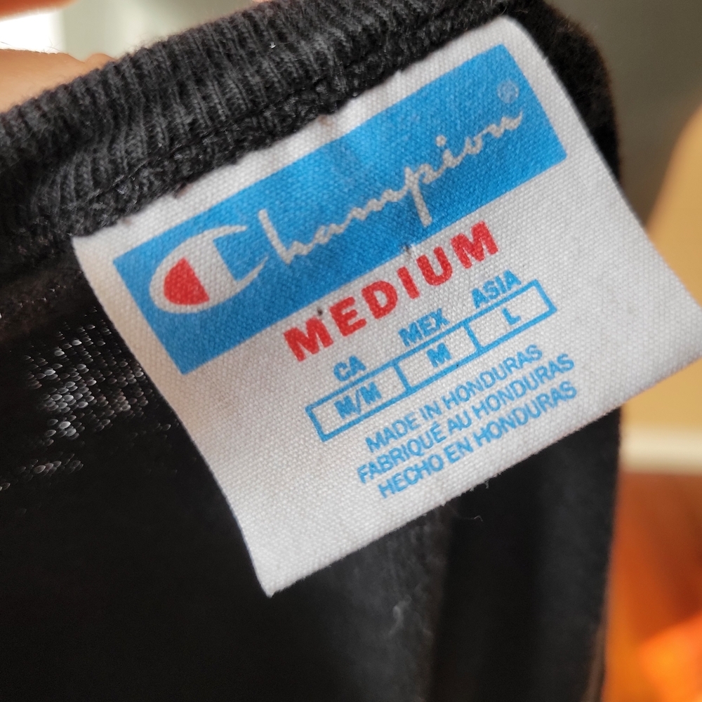 Champion Black Multicolor Logo T-Shirt Women's Size Medium - Picture 8 of 8